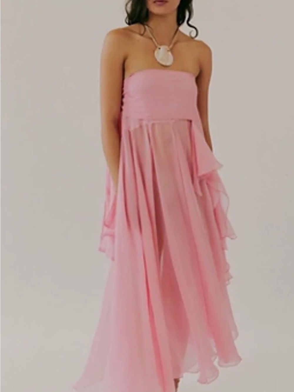 Free People Strapless Pink Chiffon strapless Dress or maxi skirt - Picture 3 of 5